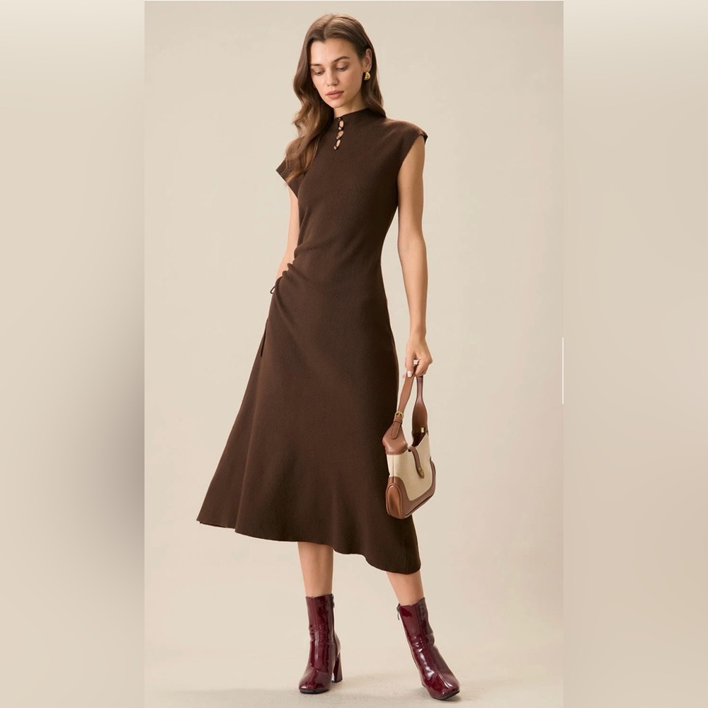 🔥RIHOAS🔥 Coffee Bodycon Reversible Sweater Dress